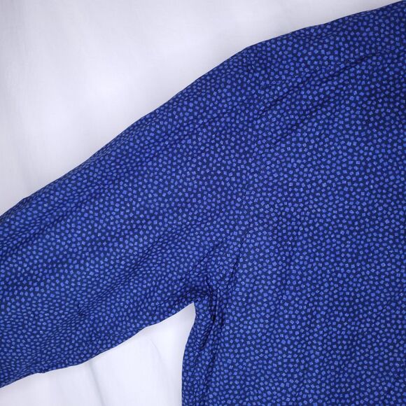 David Donahue Shirt Mens Large Blue Printed Cotton - Picture 3 of 11